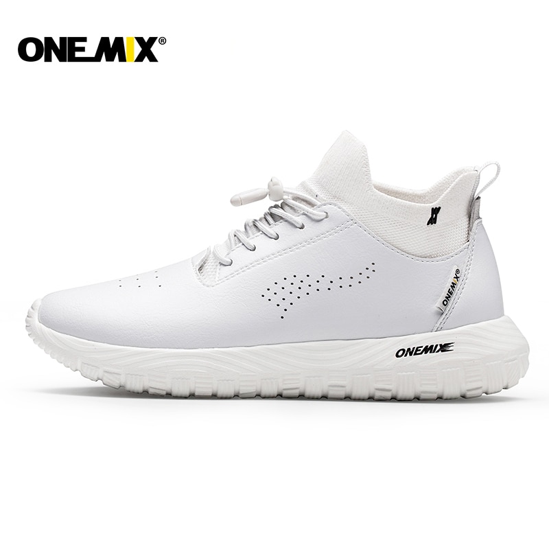 ONEMIX 화이트 가죽 여성 운동화 2021 새로운 패션 캐주얼 신발 부드러운 원래 통기성 스포츠 신발 야외 산책 신발